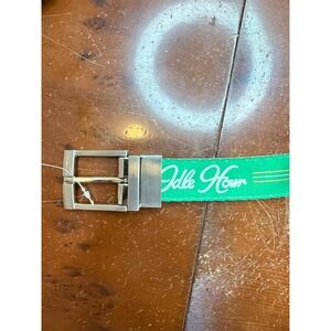 Idle Hour Golf Belt Green Woven Canvas with Leather Accent Casual men's‎ MACON